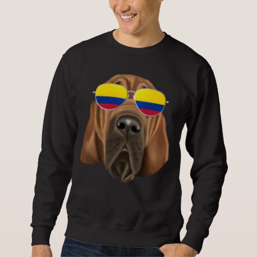 Colombian Flag Bloodhound Dog Colombia Pocket Sweatshirt (Vorderseite)