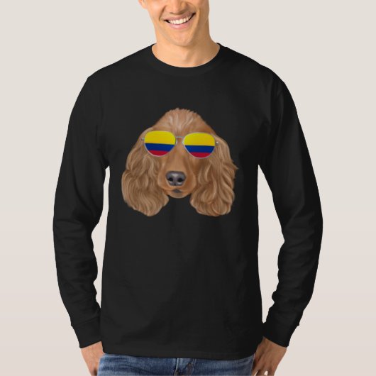 Colombian Flag Cocker Spaniel Dog Colombia Pocket T-Shirt (Vorderseite)