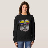 Colombian Flag Miniature Schnauzer Dog Colombia Po Sweatshirt (Vorne ganz)