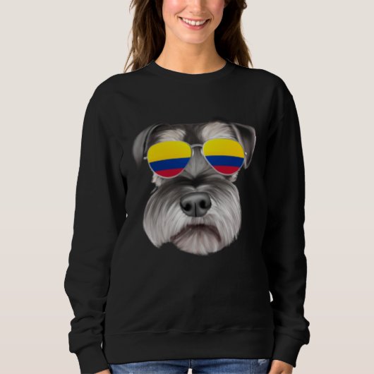 Colombian Flag Miniature Schnauzer Dog Colombia Po Sweatshirt (Vorderseite)