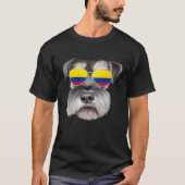 Colombian Flag Miniature Schnauzer Dog Colombia Po T-Shirt (Vorderseite)