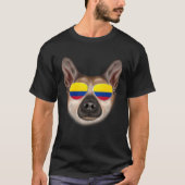 Colombian Flag Norwegian Buhund Dog Colombia Pocke T-Shirt (Vorderseite)
