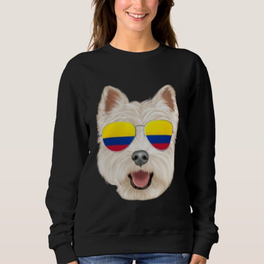 Colombian Flag West Highland White Terrier Dog Poc Sweatshirt (Vorderseite)