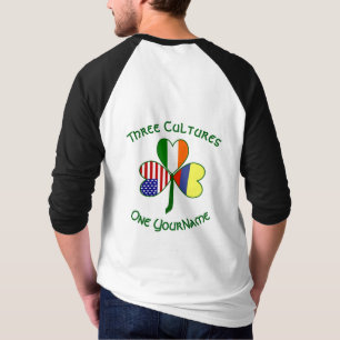 Colombian Irish USA Flags Kleeblatt Personalisiert T-Shirt