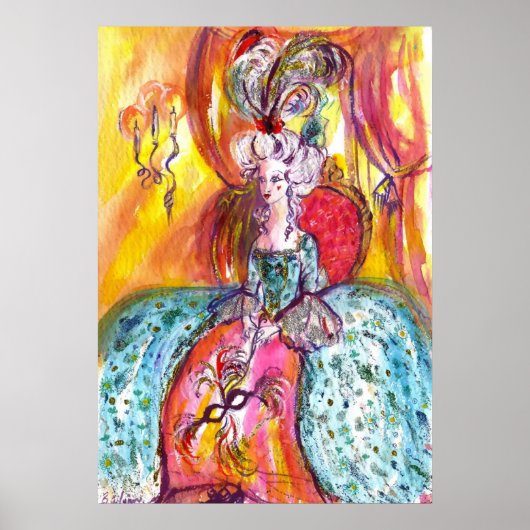 COLOMBINA, LADY MIT MASK Venezianische Maskerade Poster (Vorne)