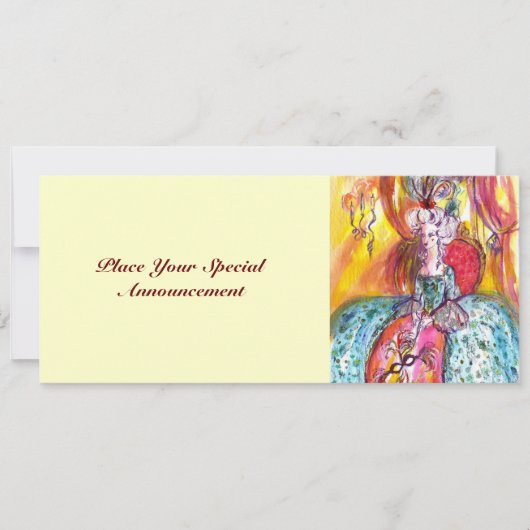 COLOMBINA / MARDI GRAS MASQUERADE BALL ANKÜNDIGUNG (Vorderseite)