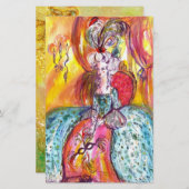 COLOMBINA / Venezianische Masquerade Masken Statio Briefpapier (Vorne/Hinten)