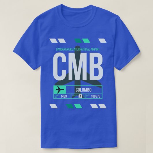 Colombo CMB Airport Code Gepäckmarke T-Shirt (Design vorne)