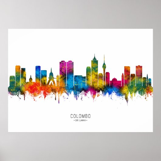 Colombo Sri Lanka Skyline Poster (Vorne)