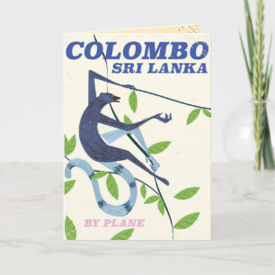 Colombo Sri Lanka Vintage-Reiseposter Feiertagskarte