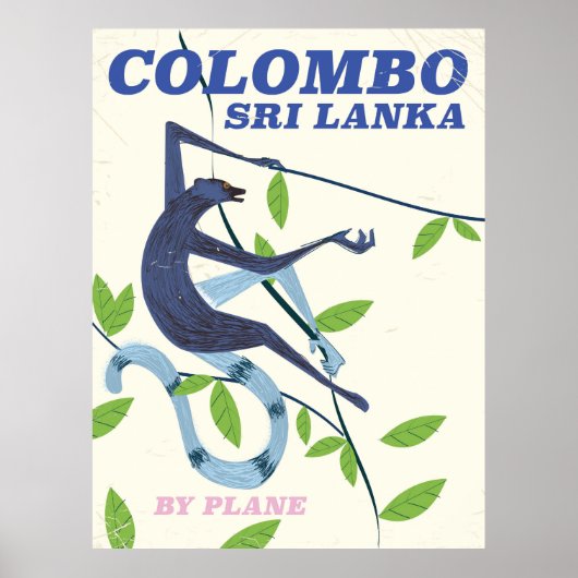 Colombo Sri Lanka Vintages Reiseplakat Poster (Vorne)