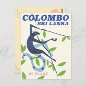 Colombo Sri Lanka Vintages Reiseplakat Postkarte (Vorne/Hinten)