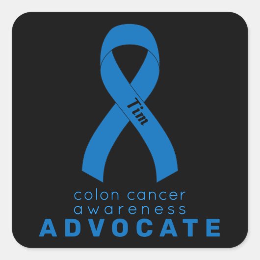 Colon Cancer Advocate Black Square Aufkleber (Vorderseite)