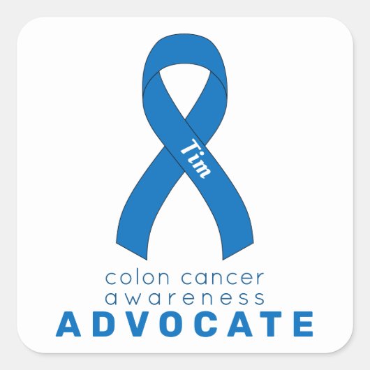 Colon Cancer Advocate White Square Aufkleber (Vorderseite)