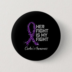 Colon Cancer and Crohns Disease Awareness HUSBAND Button