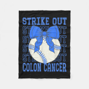 Colon Cancer Awareness Blue Coquette Baseball Fleecedecke