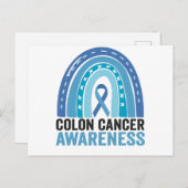 Colon Cancer Awareness Blue Rainbow Gift Postkarte (Vorne/Hinten)