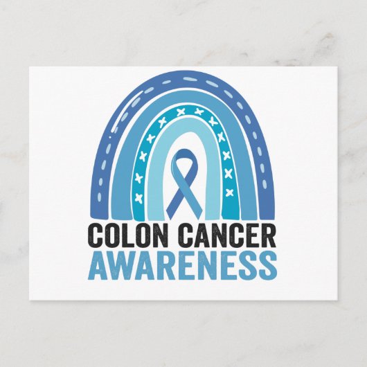 Colon Cancer Awareness Blue Rainbow Gift Postkarte (Vorderseite)