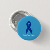 Colon Cancer Awareness Blue Ribbon Button (Vorne & Hinten)