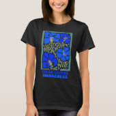 Colon Cancer Awareness Boho Blue Blume T-Shirt (Vorderseite)