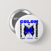 Colon Cancer Awareness Butterfly Button (Vorne & Hinten)