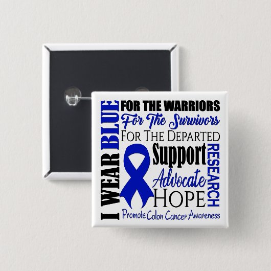 Colon Cancer Awareness Button (Vorne & Hinten)