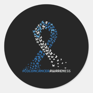 Colon Cancer Awareness Colonoscopy Blue Ribbon abe Runder Aufkleber