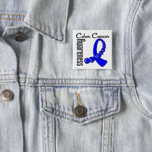 Colon Cancer Awareness Gemstone Ribbon Button (Beispiel)