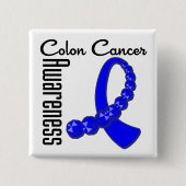 Colon Cancer Awareness Gemstone Ribbon Button (Vorderseite)