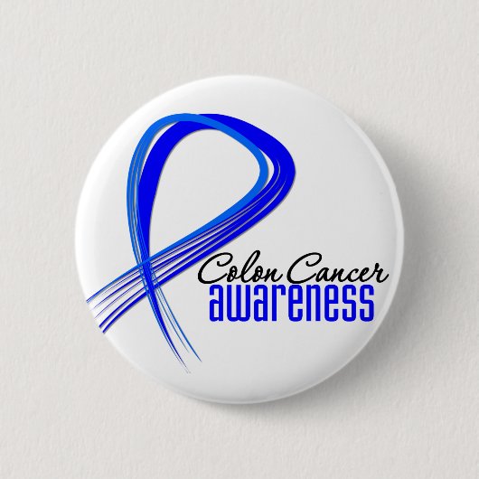 Colon Cancer Awareness Grunge Ribbon Button (Vorderseite)