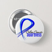 Colon Cancer Awareness Grunge Ribbon Button (Vorne & Hinten)