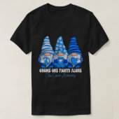 Colon Cancer Awareness Month Blue Ribbon Gnomos S T-Shirt (Design vorne)