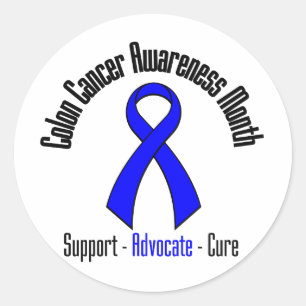Colon Cancer Awareness Month Blue Ribbon Runder Aufkleber