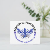 Colon Cancer Awareness Month Butterfly 3.3 Postkarte (Stehend Vorderseite)
