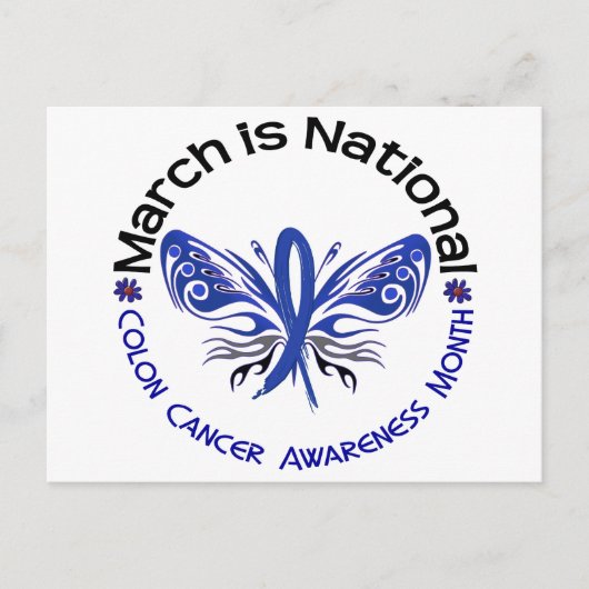 Colon Cancer Awareness Month Butterfly 3.3 Postkarte (Vorderseite)