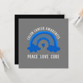 Colon Cancer Awareness Peace Liebe Cure Karte (Vorderseite/Rückseite Beispiel)