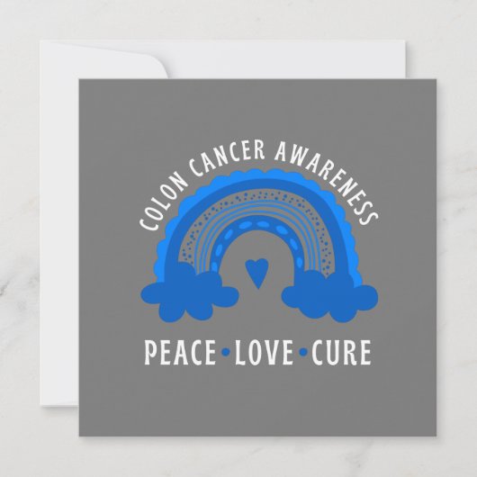 Colon Cancer Awareness Peace Liebe Cure Karte (Vorderseite)