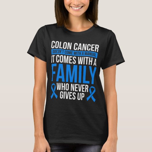 Colon Cancer Awareness Ribbon Colon Cancer Warrior T-Shirt (Vorderseite)