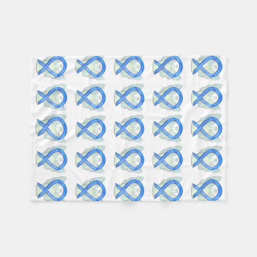 Colon Cancer Awareness Ribbon Soft Fleece Blankets (Vorderseite (Horizontal))