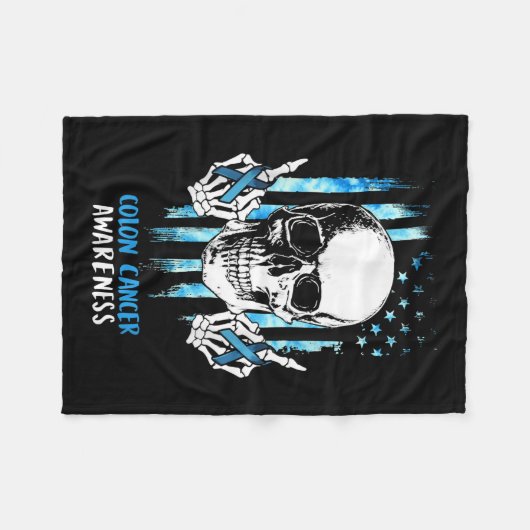Colon Cancer Awareness Skull Kostümgeschenke Fleecedecke (Vorderseite (Horizontal))