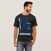 Colon Cancer Awareness Support Cure Blue Ribbon T-Shirt (Vorne ganz)