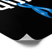 Colon Cancer Awareness Support Squad Blue Ribbon Poster (Ecke)