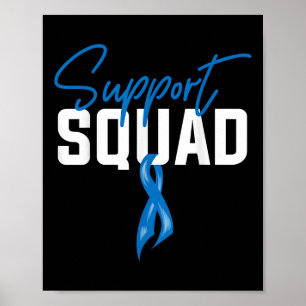 Colon Cancer Awareness Support Squad Blue Ribbon Poster