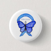 Colon Cancer Blue Awareness Ribbon Custom Art Butt Button (Vorderseite)