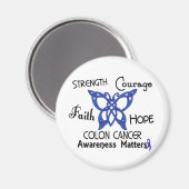 Colon Cancer Celtic Butterfly 3 Magnet (Vorderseite/Rückseite)