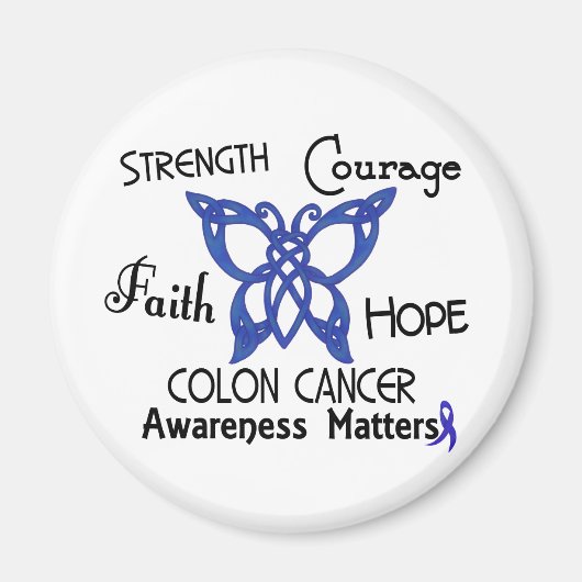 Colon Cancer Celtic Butterfly 3 Magnet (Vorne)