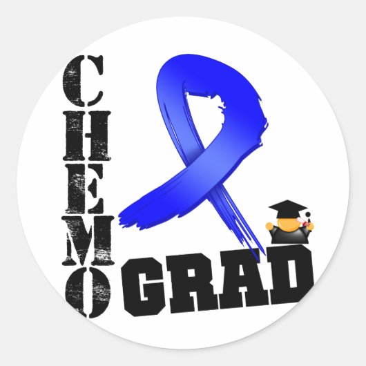 Colon Cancer Chemo Grad Runder Aufkleber (Vorderseite)