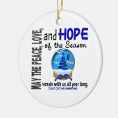 Colon Cancer Christmas 3 Schnee Globe Ornamente (Links)