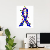 Colon Cancer Christmas Lights Ribbon Poster (Heimbüro)
