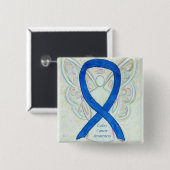 Colon Cancer Engel Awareness Ribbon Custom Art But Button (Vorne & Hinten)